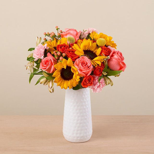 Bouquet Picnic – Tournesols, Roses & Alstroemeria – Bouquets.ma