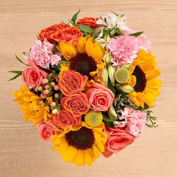 Bouquet Picnic tournesols roses alstroemeria hypericum Maroc