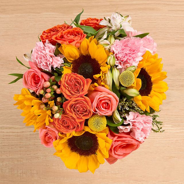 Bouquet Picnic tournesols roses alstroemeria hypericum Maroc