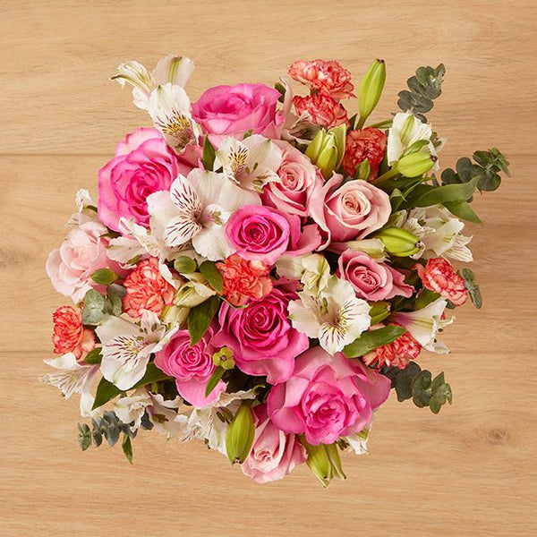 Bouquet Strawberry Sunset – Roses & Lys Roses, Ranunculus – Bouquets.ma